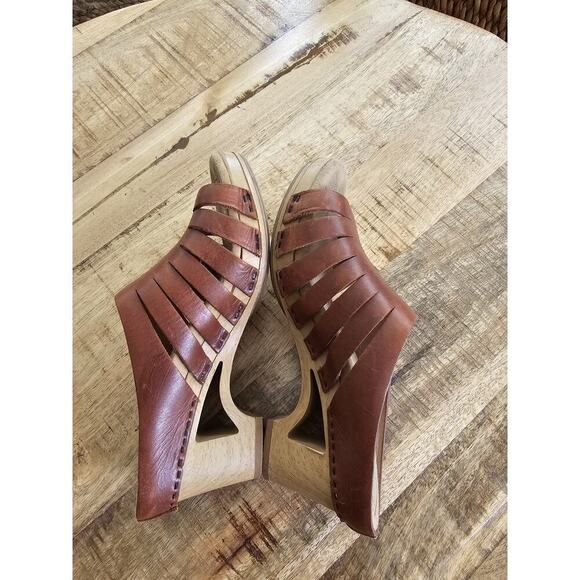 Dansko Womens Wedge Heel Mule Shoe Sz 6.5 Tilly Slip On Strappy Cut Out - Picture 6 of 7